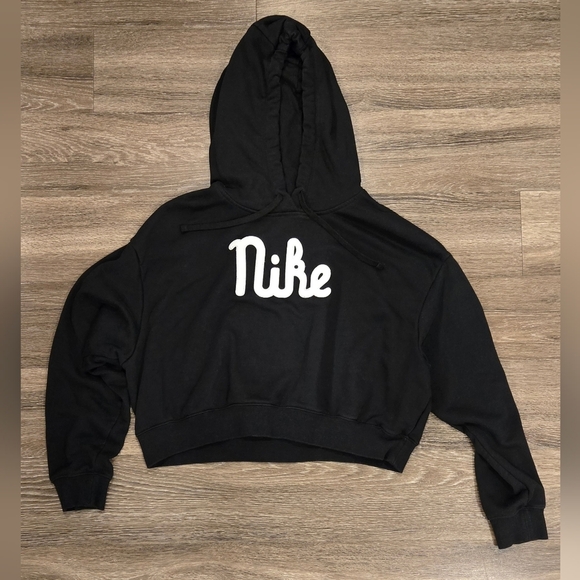 Nike Women's Sportswear Club Fleece Graphic Oversized Cropped Hoodie size Large - Picture 3 of 7